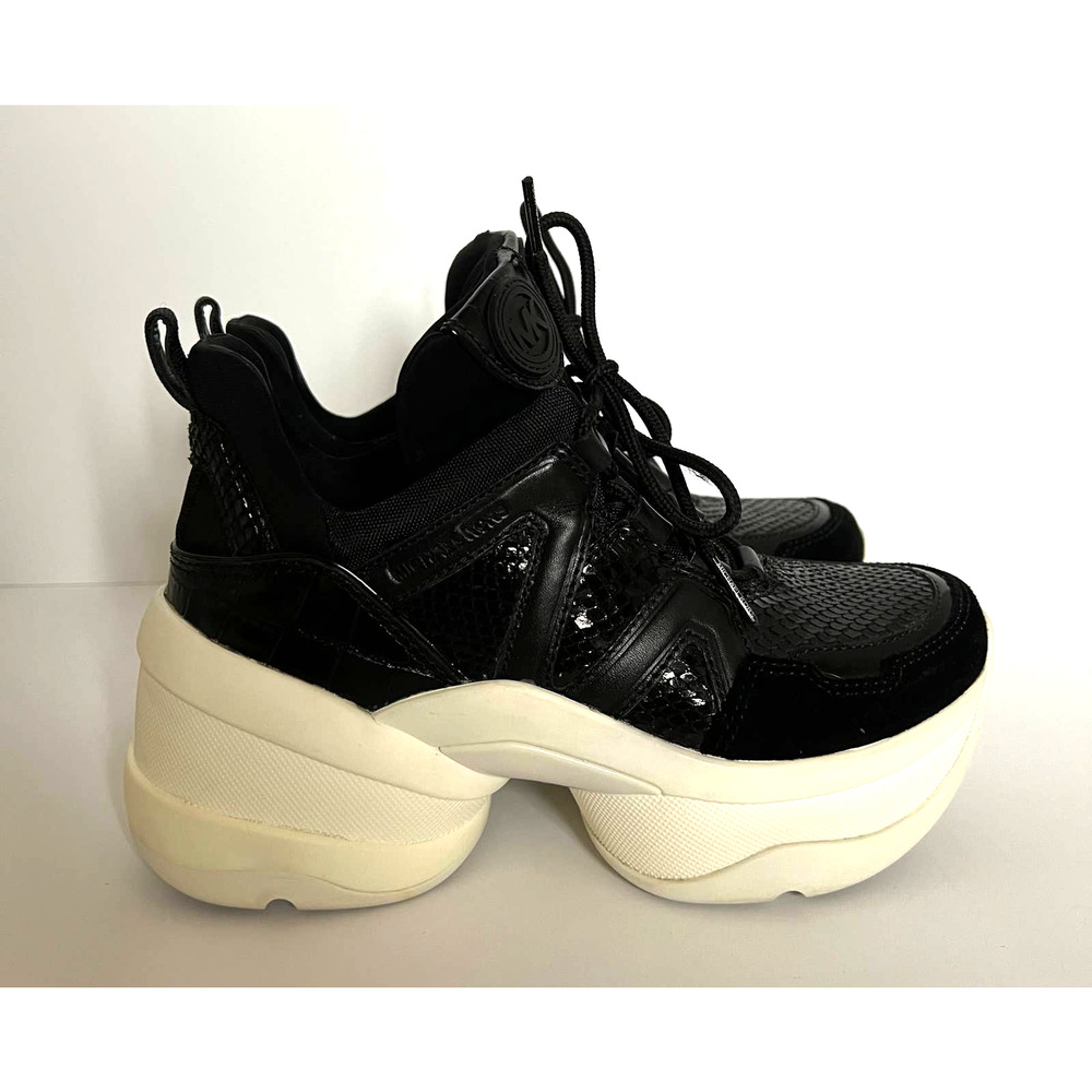 Michael Kors Black and White Wedge Sneaker Size 5